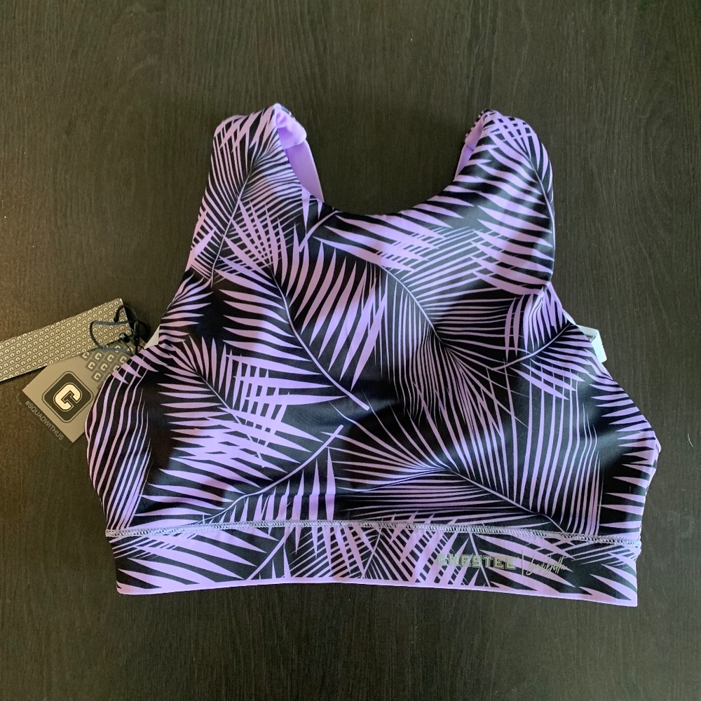 Chestee Purple Floral Reversible Bra